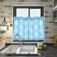 thumbnail image 4 of Yayeee Kitchen Curtains Light Filtering 27"x36" Rod Pocket Short Cafe Window Panel, Snowflake Pattern, 4 of 7