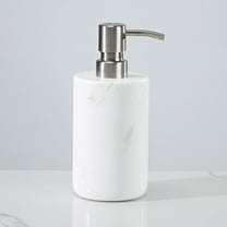 Natural White Marble Soap Pump 3.15 Inch W × 3.15 Inch L × 4.72 Inch H, Sturdy Marle Soap Dispenser, Organic Marble Lotion Dispenser, Lotion Pump over Wash Basin, for Bathroom