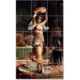 thumbnail image 1 of Ceramic Tile Mural-Hans Zatzka Women Painting 117. 12.75" w x 21.25" h using (15) 4.25 x 4.25 ceramic tiles, 1 of 3