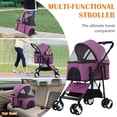 thumbnail image 6 of CL.HPAHKL 3 in 1 Dog Stroller For Medium Small Dogs Cats, 4 Wheels Folding Cat Stroller Pet Stroller with Removable Carrier, Portable Dog Cat Cage Jogger Stroller with Storage Lightweight for Travel, 6 of 7
