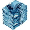 thumbnail image 4 of GZHJMY 12x12Inx6 Sets) Reusable Soft Face Towel,Kitchen Hand Towel Bathroom Absorbent Towel,Gym Hotel Spa-Marble Art Painting Blue Powder, 4 of 7
