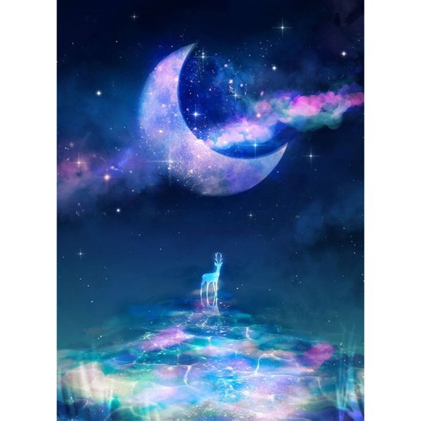 Taladro diamante pintura (DB5897) 5D DIY Full Fantasy Moon Cross Stitch bordado Kit 50x70cm FLhrweasw Nuevo