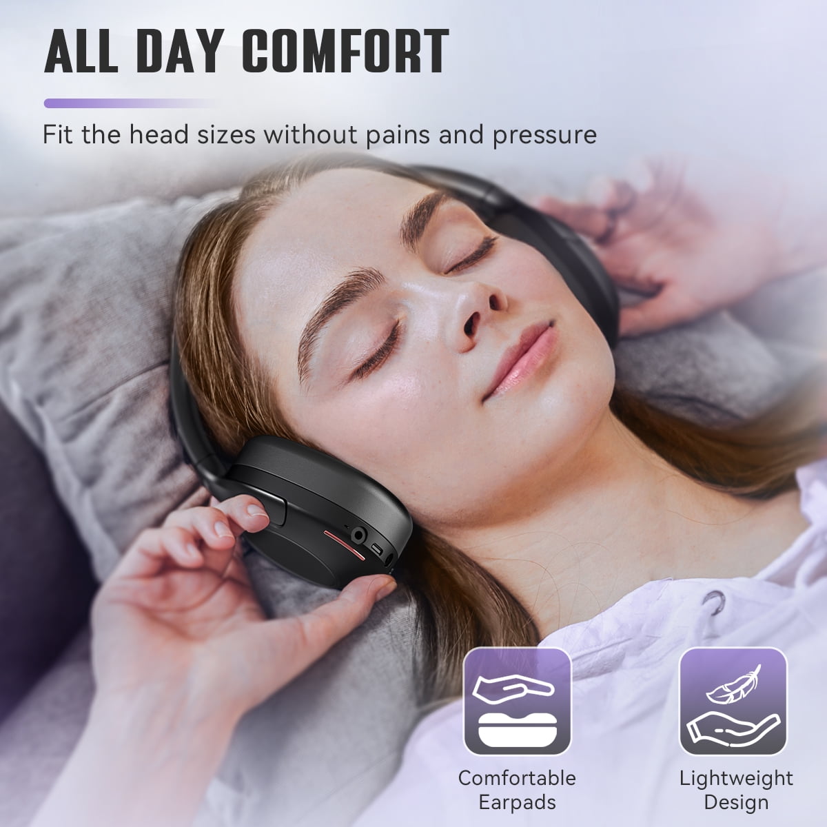FIFINE X3 Wireless Over-Ear Headphones for iPhone/Mac, Bluetooth Headphones with ANC Noise Cancelling, Transparency Mode, 3.5mm Jack, 65H Playtime