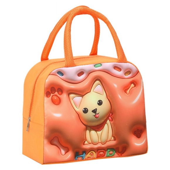 Cartoon Lunch Bag Clearance! Beneky Storage Rack, Hand Held Bag Insulated Bag Lunch Box Bag Lunch Bag Brown Puppy (3D Insulation), Cartoon Lunch Bag Orange Shiba Inu Clearance Sales