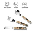 thumbnail image 3 of Cauagu Playful Otter Tropical Beach Print 3-Pieces Toddler Cutlery Set , Kids Silverware Set with Spoons Forks & Knife Stainless Steel Utensils for Kids Dishwasher Safe, 3 of 8