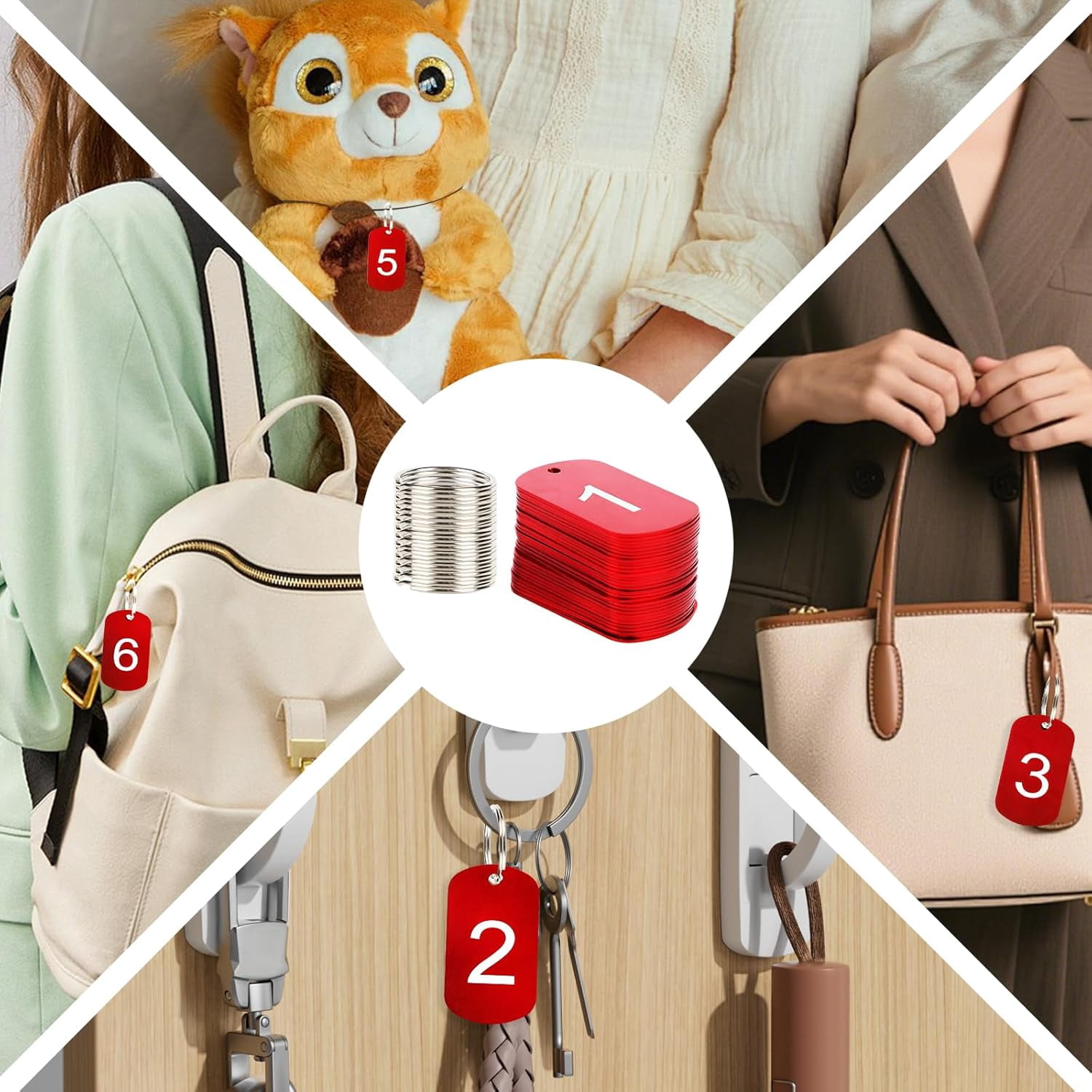 30 Pcs Aluminum Numbered Tags with Key Rings Number 1-30 Metal Number Tags Key Tags for Identification Hotel Dormitory House Locker tagss