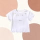 thumbnail image 5 of Blusas y camisas de manga corta con cuello redondo para niña, camiseta de verano con estampado de lazo, manga corta, top holgado y dulce de media manga para bebé, top de algodón para niña, 5 of 5