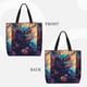 thumbnail image 2 of Easygdp Colorful Feather Owl Bolsa Tote para Mujer, Bolso de Hombro para Trabajo, Playa, Viajes, Compras y Supermercado, 2 of 7