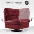 thumbnail image 5 of MCombo Swivel Accent Chair, Modern Tufted Upholstered Armless Chairs, Wide Seat Single Sofa Chair for Living Room Bedroom LW753(Burgundy), 5 of 9