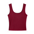 thumbnail image 6 of Gsakboxl Tank Tops for Women Square Neck Ribbed Knit Cropped Sleeveless Tank Top Trendy Slim Fit Summer Casual Basic Tee Camisole Wine Red XL, 6 of 6