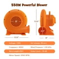 thumbnail image 4 of Costway 550W 0.7HP Air Blower for Inflatables w/ 25FT Wire &GFCI Plug for Indoor Outdoor, 4 of 10