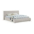 thumbnail image 3 of Meridian Furniture Nico Cream Velvet Queen Bed, 3 of 8