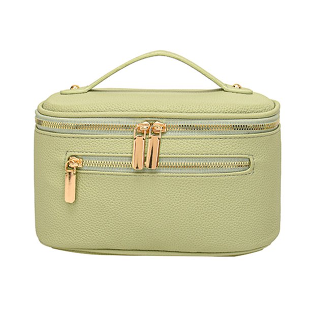 Maquillaje Mujeres PU Cosméticos Organizador Cosmética Con Capacitación Almacenamiento Viajamiento Dual Zippers Pouch
