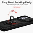 thumbnail image 4 of Heavy Duty Armor Case for Samsung Galaxy A32 5G, Rugged PC Soft TPU Military Grade Shockproof Metal Magnetic Car Mount Shockproof Cover with Camera Lens Sliding Ring Holder Bracket Case,Black, 4 of 8