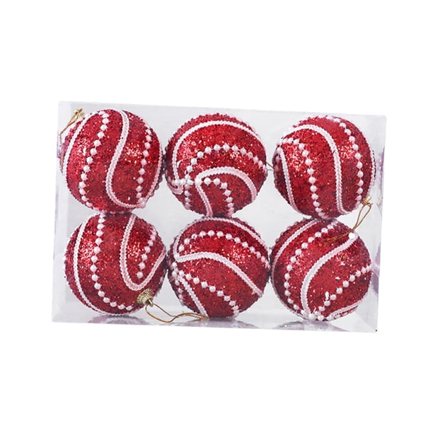 6 adornos navideños colgantes de bolas, regalo original para fiestas y decoración navideña. rojo