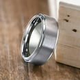 thumbnail image 5 of 8MM Brushed Tungsten Carbide Band Men's Silver/Black Anniversary Ring Size 7-12, 5 of 6