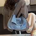 thumbnail image 6 of Women Woven Shoulder Bag Casual Solid Color Canvas Handbag Purse Beige, 6 of 6