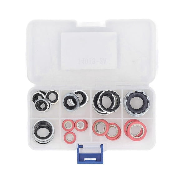 Kit de 40 juntas tóricas para sistema de aire acondicionado, juntas para compresor de aire acondicionado, kit de arandelas de sellado para puerto de compresor de aire acondicionado.