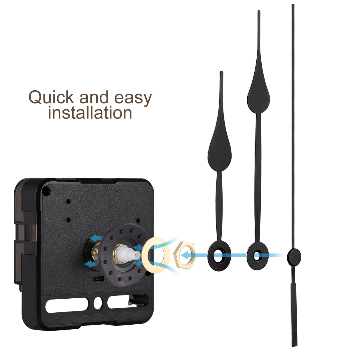 Vosarea Silent Clock Movement Kits With Three Hands For Diy Replacement