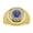 Blue Star Sapphire, variant on Men's Rings Yellow Gold Plated Silver Designer Gypsy 7MM Round Gemstone & Diamond Ring Amethyst February Size 9