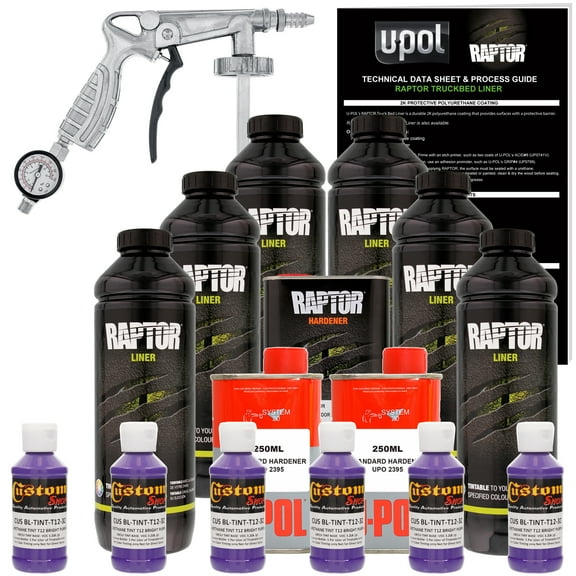 Raptor Bright Purple Urethane Spray-On Truck Bed Liner Spray Gun, 6 Liters