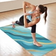 thumbnail image 6 of Blue Marble Gold Line Pattern Hot Yoga Mat Towel Non Slip for Hot Yoga - Quick-Drying Yoga Mat Cover with 4 Corner Pockets with Travel Bag - Hot Yoga Towel Non Slip 74"x26", 6 of 6