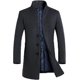 thumbnail image 1 of Gabardina larga de mezcla de lana para hombre, abrigo ajustado de plumas, 1 of 3