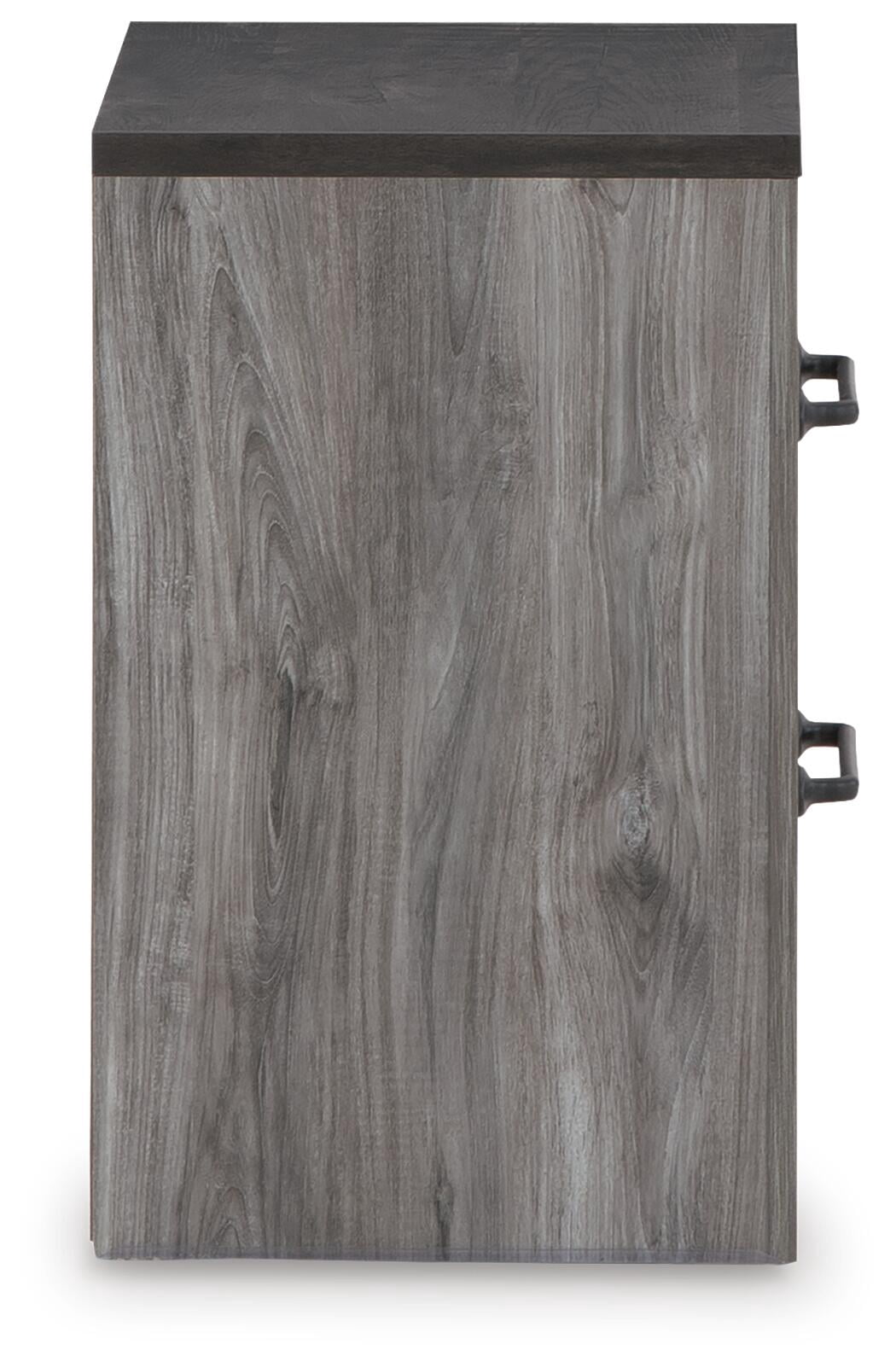 Signature Design by Ashley Contemporary Bronyan 2 Drawer Nightstand, Dark Gray