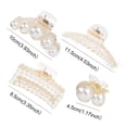 thumbnail image 2 of 4 PCS Large Pearl Hair Claw Clips for Women Girls, Hair Barrette Clamps for Thick Thin Hair, Fashion Hair Accessories Headwear Styling Tools for Party Wedding, 2 of 17