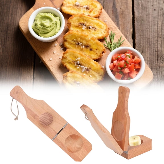 Foldable Wooden Kitchen Handheld Tostones Maker Tool With Smooth Edges For Effortless Pressing