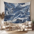 thumbnail image 2 of Retro Navy Blue White Large Tapestry for Bedroom Wall Hanging Tapestry, Marble Abstract Art Ceiling Backdrop Tapestries Poster Blanket Wall Decor for Teens Room Living Room Dorm 86" x 104", 2 of 8