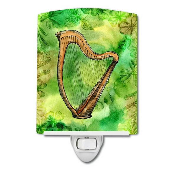 Caroline's Treasures BB5763CNL Irish Harp Ceramic Night Light, 6x4x3", multicolor