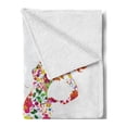 thumbnail image 2 of Floral Soft Flannel Fleece Throw Blanket, Summer Lady Silhouette in Blooms Swirls Inspirational Vivid Tones Feminine Design, Cozy Plush for Indoor and Outdoor Use, 60" x 80", Multicolor, by Ambesonne, 2 of 5
