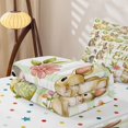 thumbnail image 5 of Homewish Happy Easter Rabbit Zipper Twin Comforter Sets with Fitted Sheet and 2 Pillowcases,Retro Watercolor Easter Eggs Zipper Bedding Set For Girls Kids,Reversible,4 Pieces, 5 of 7