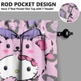 thumbnail image 3 of 2 Piece Set Kitchen Curtains Small Short Cafe Window Curtains Hello Kawaii Cat Cute Rod Pocket Bathroom Tier Window Treatment Drapes 27.5x24inch, 3 of 4