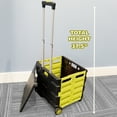 thumbnail image 6 of BAZIC Products Folding Cart on Wheels w/Lid Cover, 16" x 18" x 15", Yellow, 6 of 7