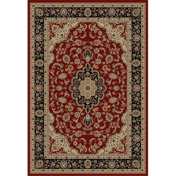 Barclay Medallion Kashan 3 ft. 11 in. x 5 ft. 3 in. Rectangular Area Rug in Red