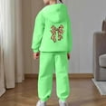 thumbnail image 2 of Trendy Preppy Cheetah Print Bow Hoodie 2 Piece Outfit - Fall Sweatshirt Set for Teen Girls, 2 of 7