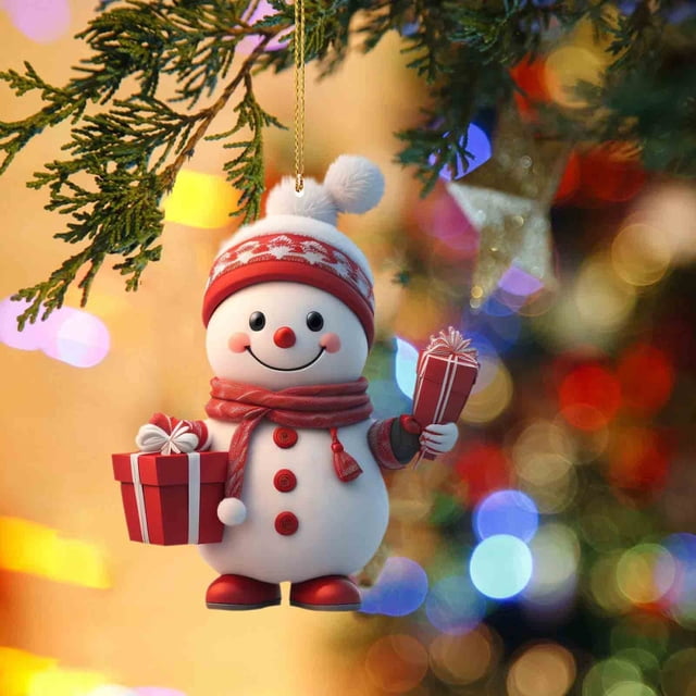 Fiudx Colgante Navideño para Coche, Decoración Artesanal Acrílica, Adorno Colgante Multiusos, Decoración Festiva para El Hogar y El Árbol, Accesorio para Espejo Retrovisor de Coche, Regalo Navideño,