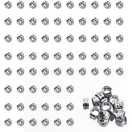 

50 pieces of 5.8-21mm single ear hose clamps 304 stainless steel PEX clamp clamping ring crimping tool stepless hose clamp