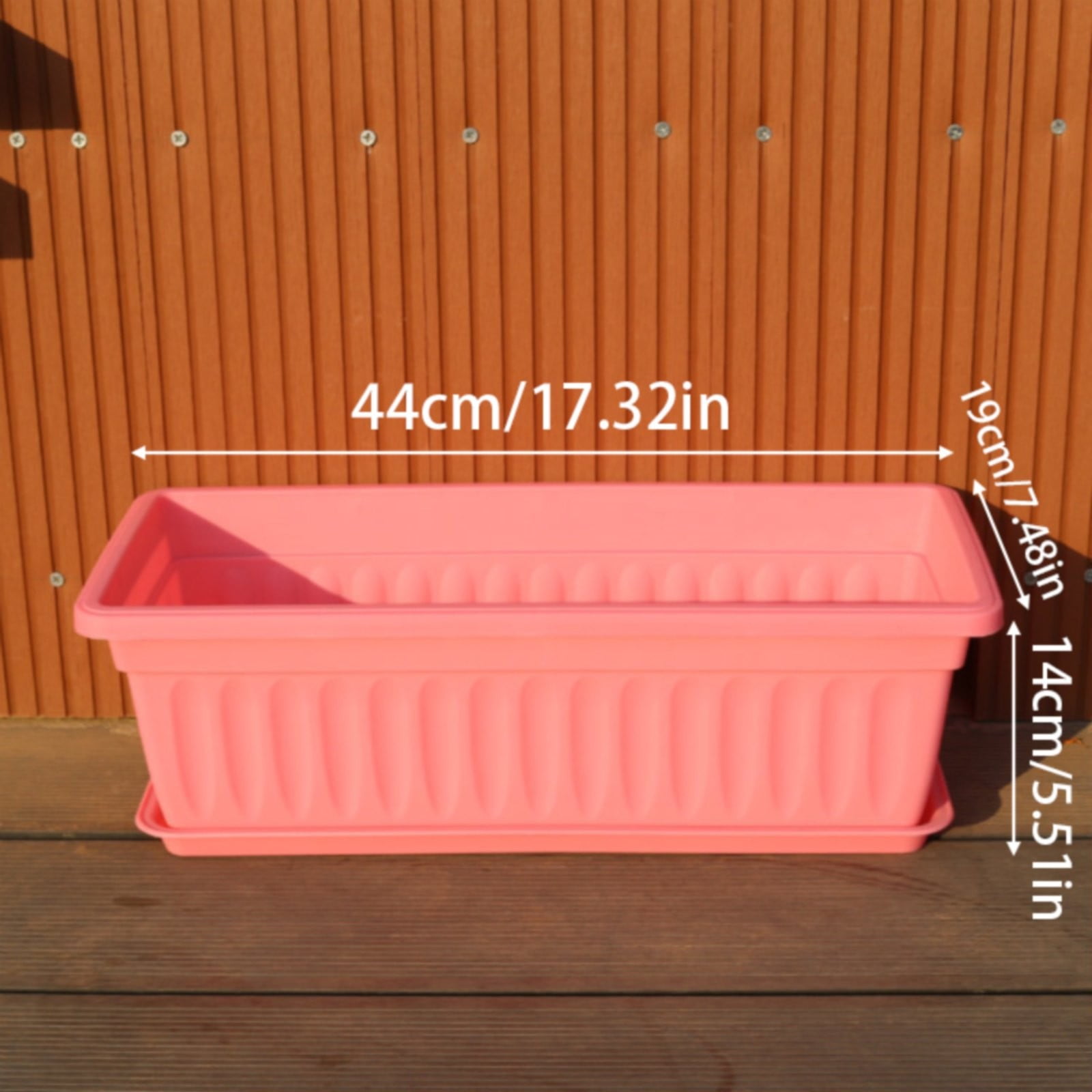 Plant Pots,Rectangular Window Trough Box, Long Planter Vegetable Flower Garden Pot, Rectangle Planters for Indoor Plants, Planter Boxes Outdoor with Tray for Garden Balcony Windowsill