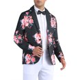 thumbnail image 4 of Inspire Chic Chaquetas Deportivas Florales para Hombres Ajuste Slim Fiesta Prom Blazers Impresos con Flores XL Negro, 4 of 6