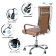 thumbnail image 6 of Okeysen Adjustable Office Desk Chair Ergonomic Leather Modern Conference Room Swivel Chairs Adult, Brown, 6 of 10