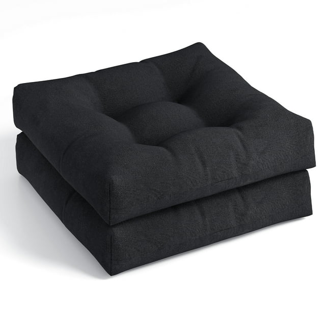 Costway 2 PCS 21" x 21" Patio Chair Seat Cushion Pads Indoor/Outdoor Black