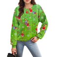 thumbnail image 5 of Women Christmas Sweatshirt Green Monster Funny Cute Xmas Holiday Winter Oversized Pullover Green Large, 5 of 5