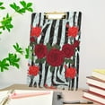 thumbnail image 5 of FMSHPON Zebra Stripes Red Rose Clipboard Hardboard Wood Nursing Clip Board and Pull for Standard A4 Letter 13x9 inches, 5 of 7