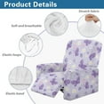 thumbnail image 5 of Xixirimido Purple Butterfly Daisy Pattern Recliner Chair Covers 4-Pieces Stretch Lazy Boy Recliner Covers with Pocket Reclining Slipcovers Soft Sofa Slipcover Furniture Protector for Pets Kids, 5 of 8