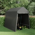 thumbnail image 6 of Joyspirit 6x8FT Outdoor Storage Tent, Waterproof Storage Shelter Shed with Roll-Up Doors & Vents for ATV, Bike, Motorcycle, Gardening Tools, Black, 6 of 7