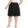 thumbnail image 4 of Agnes Orinda Women's Plus Size Outfits Fashion Tie Waist A Line Midi Denim Skirt 3X Black, 4 of 8