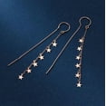 thumbnail image 6 of QQTDFG Sterling Silver Threader Gorgeous Star Ear Thread Line Dangle Earrings A4539-Rose Gold, 6 of 7